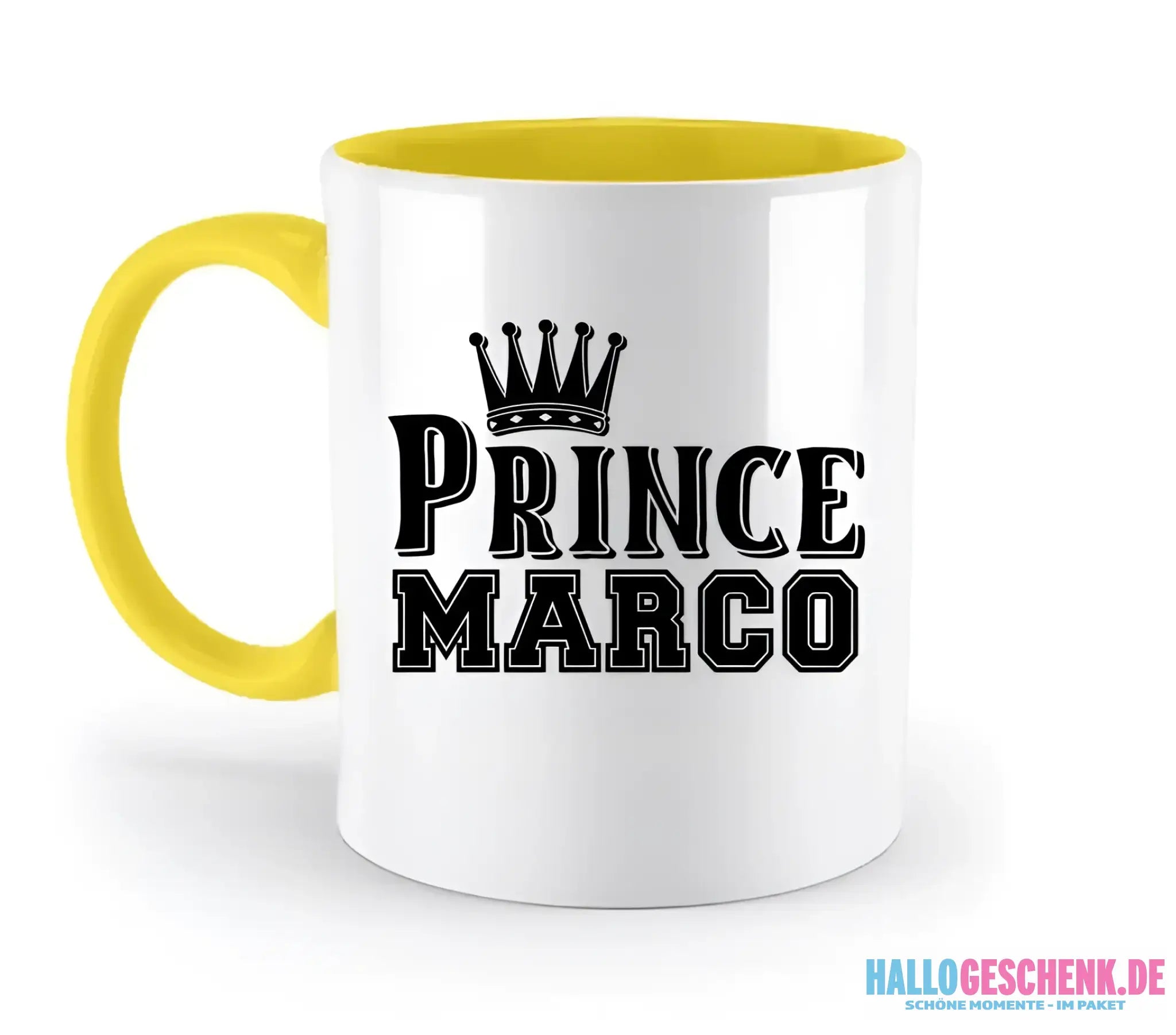 PRINCE + WUNSCHNAME • zweifarbige Tasse • Exklusivdesign • personalisiert