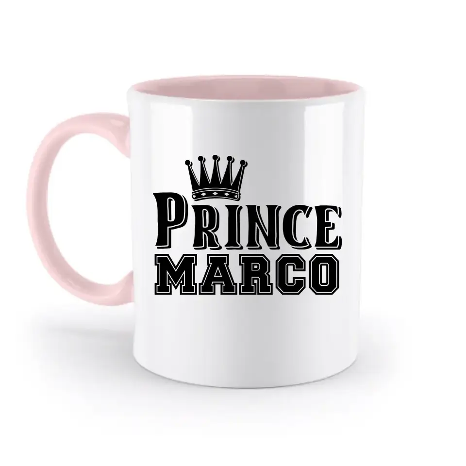 PRINCE + WUNSCHNAME • zweifarbige Tasse • Exklusivdesign • personalisiert
