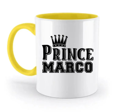 PRINCE + WUNSCHNAME • zweifarbige Tasse • Exklusivdesign • personalisiert - HalloGeschenk.de