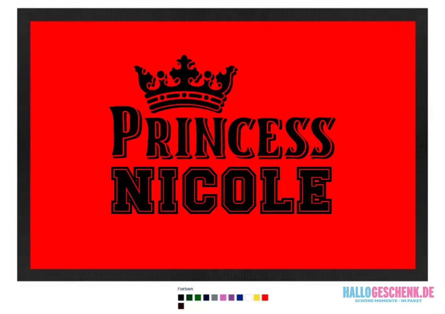 PRINCESS + WUNSCHNAME • Fußmatte • Exklusivdesign • personalisiert