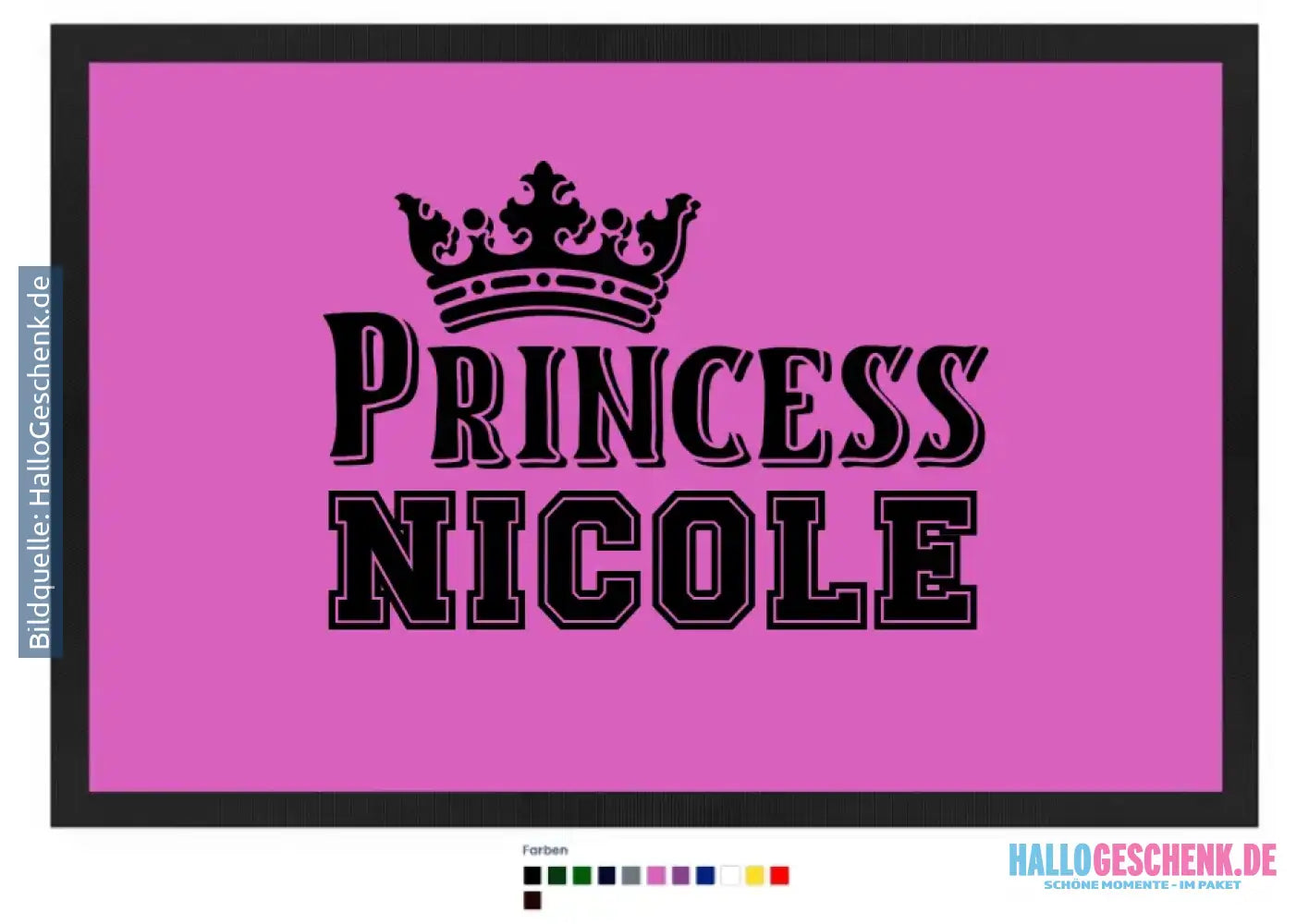 PRINCESS + WUNSCHNAME • Fußmatte • Exklusivdesign • personalisiert