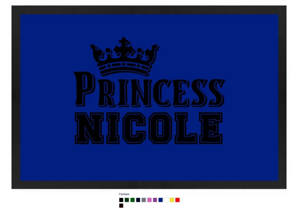 PRINCESS + WUNSCHNAME • Fußmatte • Exklusivdesign • personalisiert