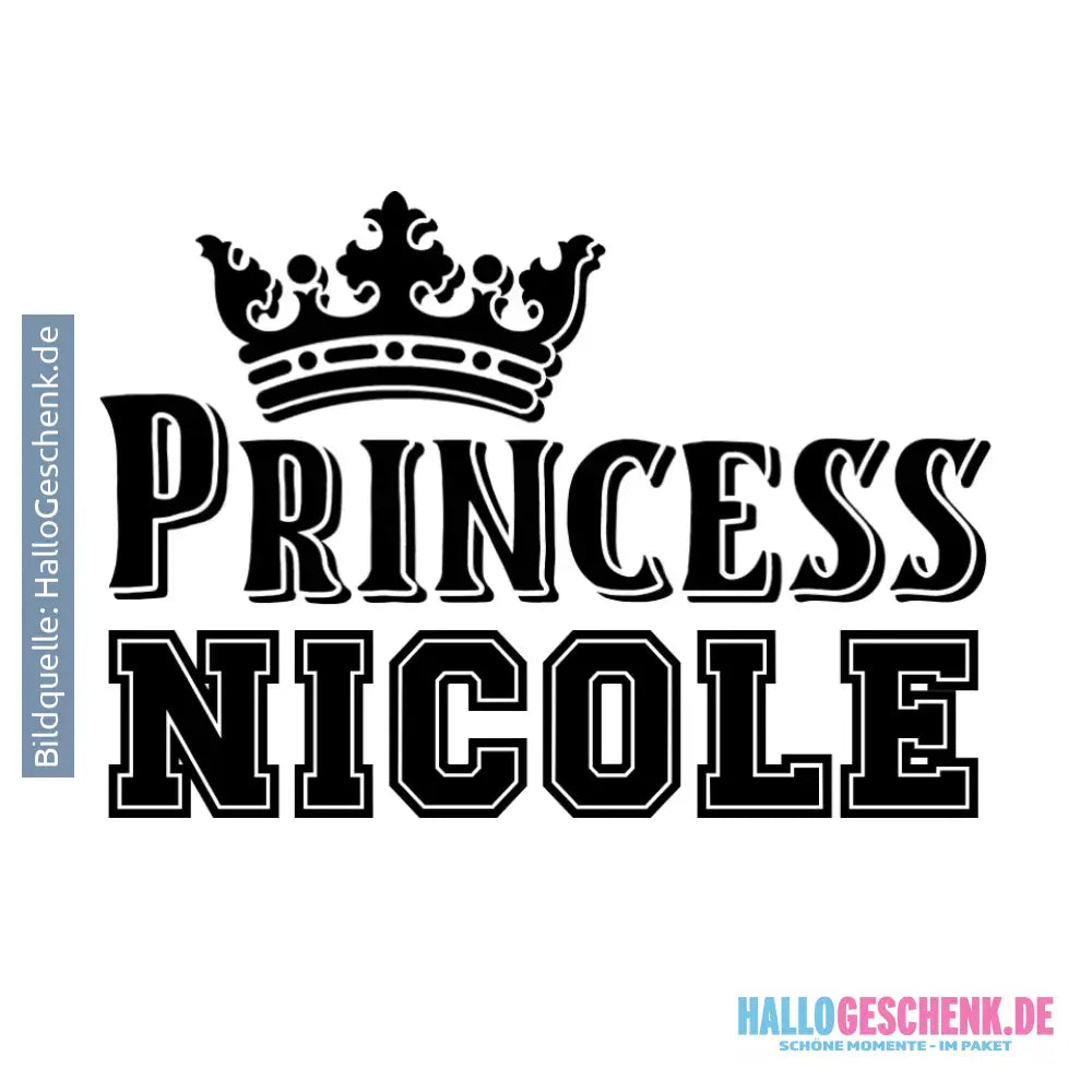 PRINCESS + WUNSCHNAME • STICKER 20x20 cm (Aufkleber) • personalisiert - ausgestanzter Sticker 20x20 cm (Aufkleber)