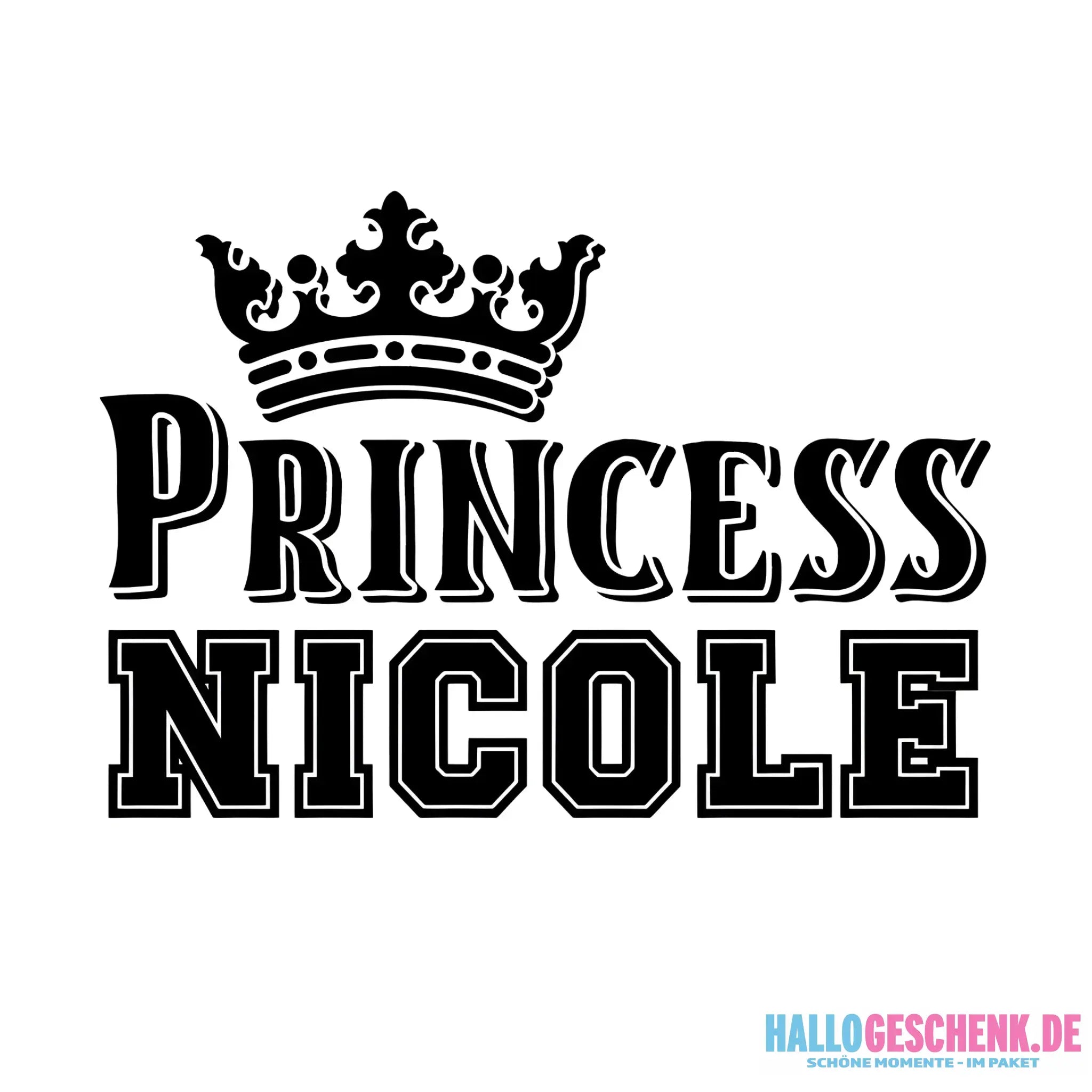 PRINCESS + WUNSCHNAME • STICKER 20x20 cm (Aufkleber) • personalisiert - ausgestanzter Sticker 20x20 cm (Aufkleber)
