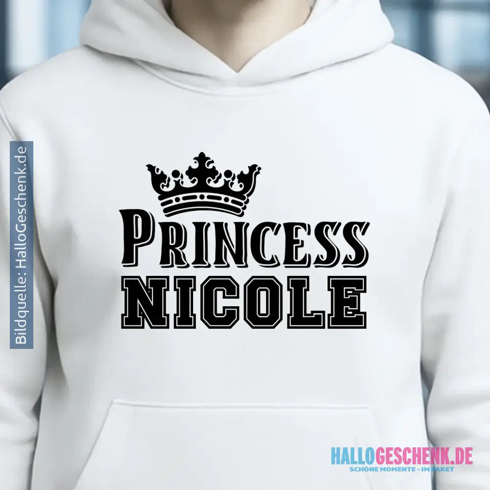 PRINCESS + WUNSCHNAME • Unisex Premium Hoodie XS-5XL aus Bio-Baumwolle für Damen & Herren • Exklusivdesign • personalisiert