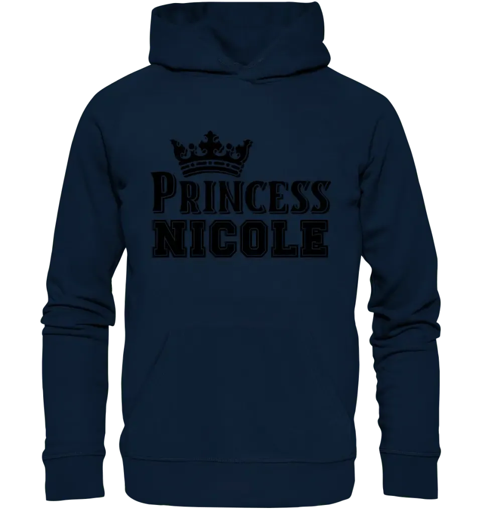 PRINCESS + WUNSCHNAME • Unisex Premium Hoodie XS-5XL aus Bio-Baumwolle für Damen & Herren • Exklusivdesign • personalisiert