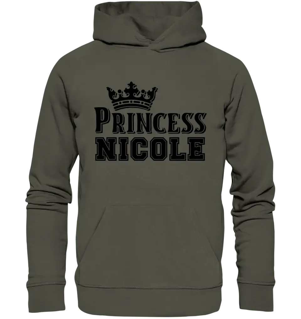 PRINCESS + WUNSCHNAME • Unisex Premium Hoodie XS - 5XL aus Bio - Baumwolle für Damen & Herren • Exklusivdesign • personalisiert - HalloGeschenk.de