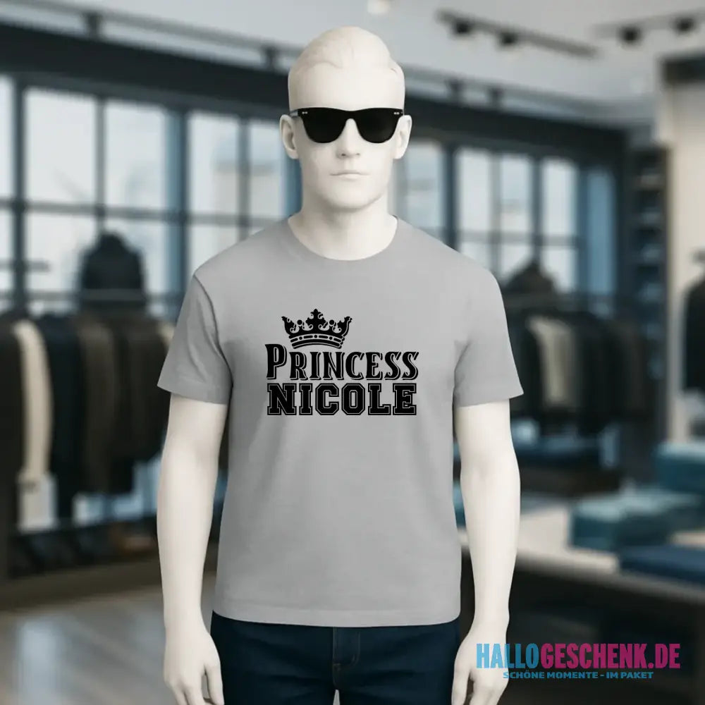 PRINCESS + WUNSCHNAME • Unisex Premium T-Shirt XS-5XL aus Bio-Baumwolle für Damen & Herren • Exklusivdesign • personalisiert