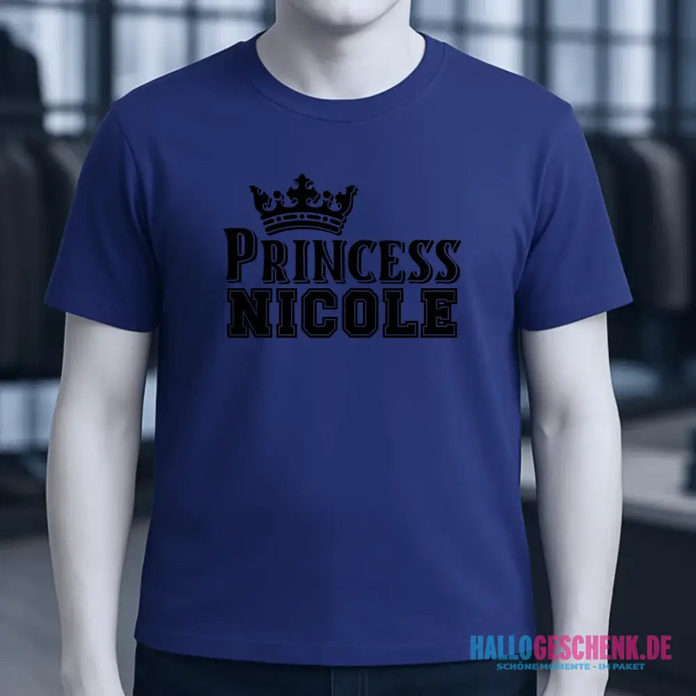 PRINCESS + WUNSCHNAME • Unisex Premium T-Shirt XS-5XL aus Bio-Baumwolle für Damen & Herren • Exklusivdesign • personalisiert