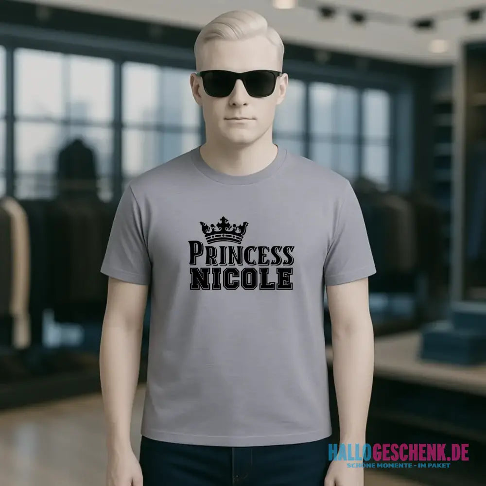 PRINCESS + WUNSCHNAME • Unisex Premium T-Shirt XS-5XL aus Bio-Baumwolle für Damen & Herren • Exklusivdesign • personalisiert