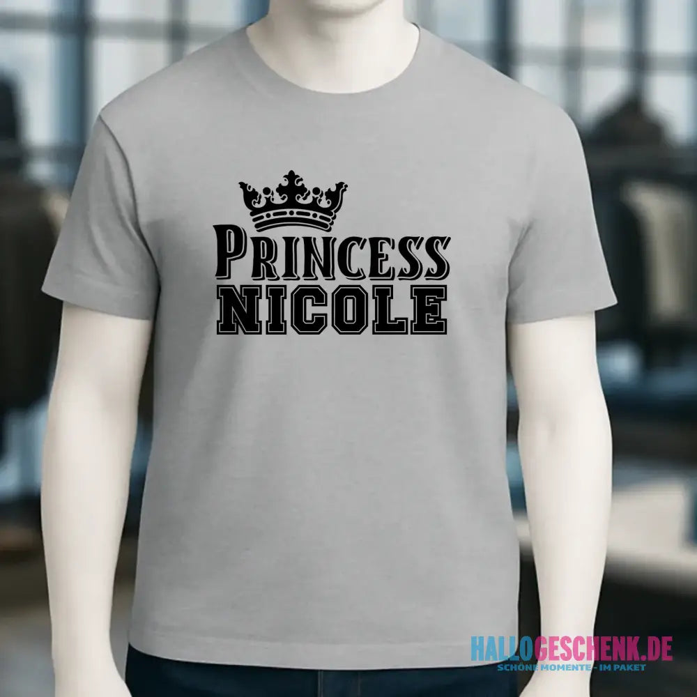 PRINCESS + WUNSCHNAME • Unisex Premium T-Shirt XS-5XL aus Bio-Baumwolle für Damen & Herren • Exklusivdesign • personalisiert