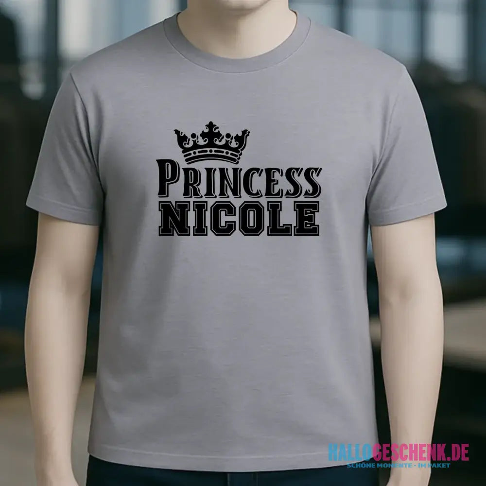 PRINCESS + WUNSCHNAME • Unisex Premium T-Shirt XS-5XL aus Bio-Baumwolle für Damen & Herren • Exklusivdesign • personalisiert