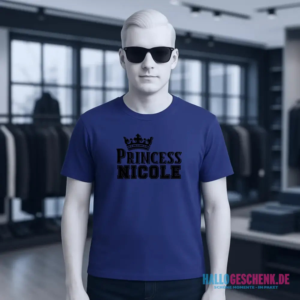 PRINCESS + WUNSCHNAME • Unisex Premium T-Shirt XS-5XL aus Bio-Baumwolle für Damen & Herren • Exklusivdesign • personalisiert