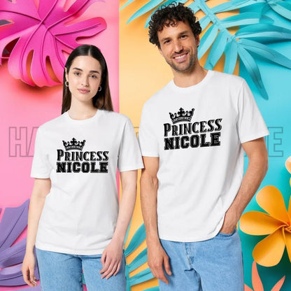 PRINCESS + WUNSCHNAME • Unisex Premium T-Shirt XS-5XL aus Bio-Baumwolle für Damen & Herren • Exklusivdesign • personalisiert