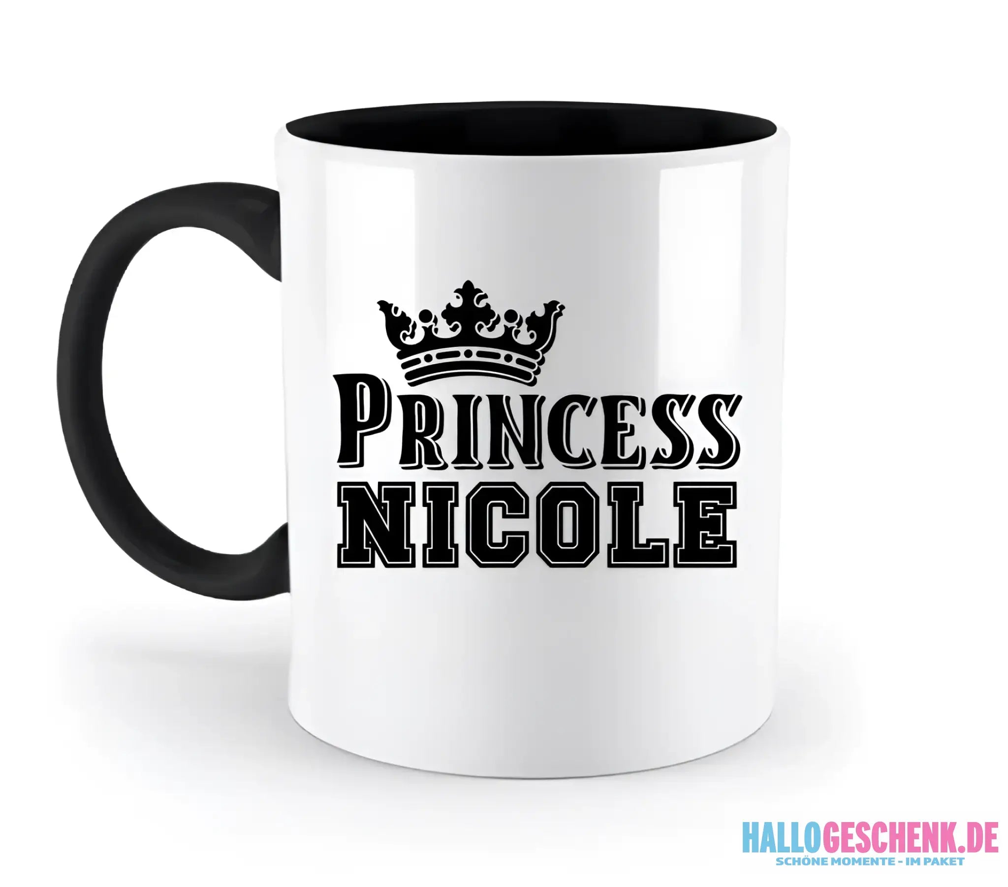 PRINCESS + WUNSCHNAME • zweifarbige Tasse • Exklusivdesign • personalisiert