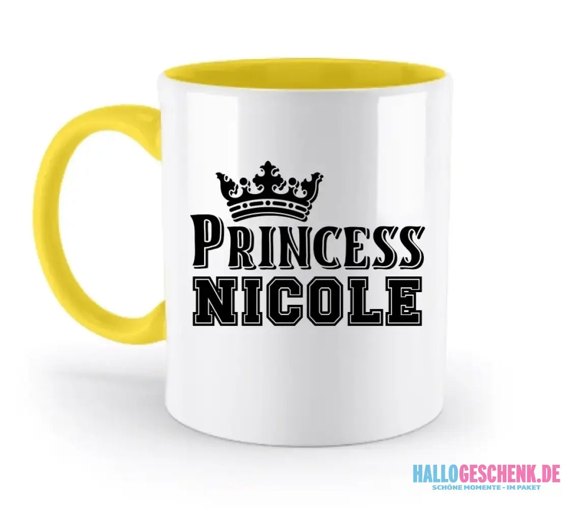 PRINCESS + WUNSCHNAME • zweifarbige Tasse • Exklusivdesign • personalisiert