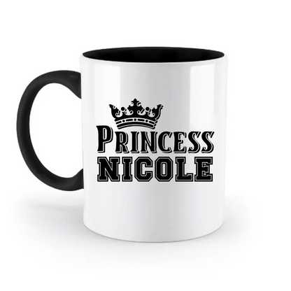 PRINCESS + WUNSCHNAME • zweifarbige Tasse • Exklusivdesign • personalisiert