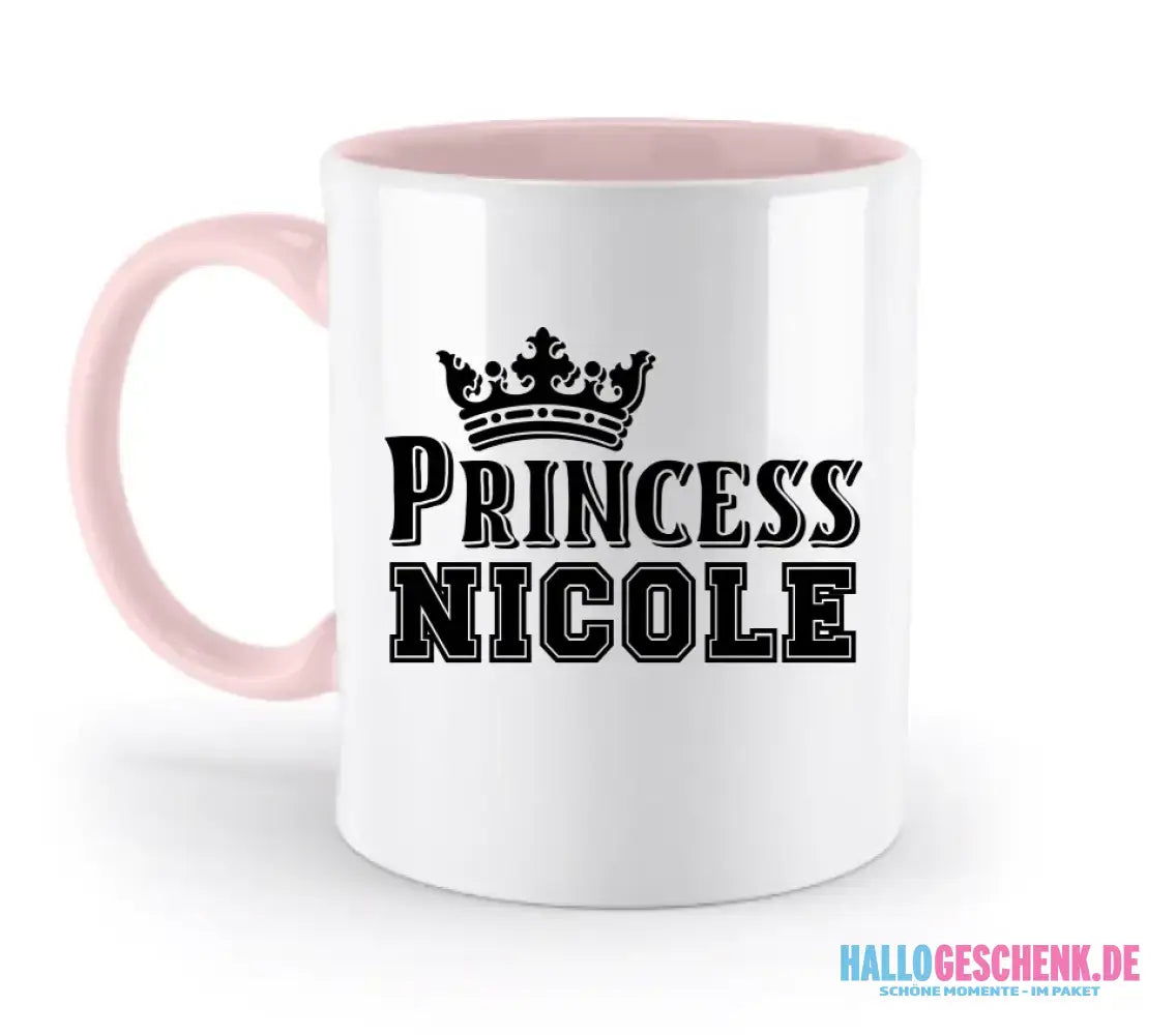 PRINCESS + WUNSCHNAME • zweifarbige Tasse • Exklusivdesign • personalisiert