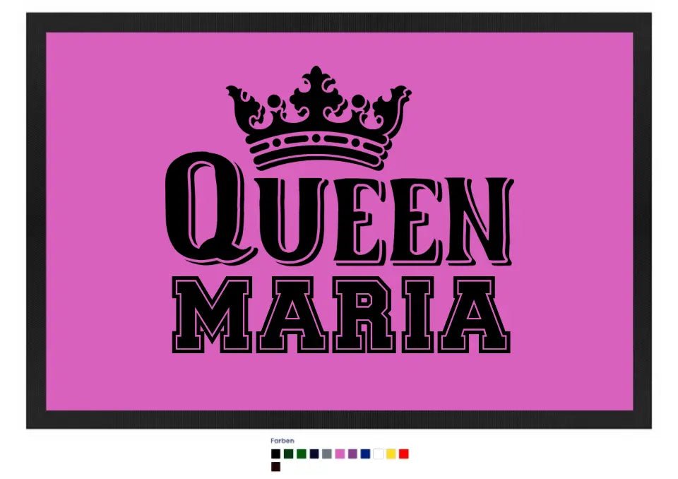 QUEEN + WUNSCHNAME • Fußmatte • Exklusivdesign • personalisiert von HalloGeschenk.de