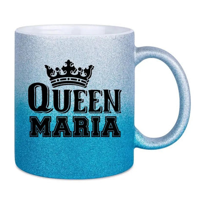 QUEEN + WUNSCHNAME • Glitzertasse mit Farbverlauf