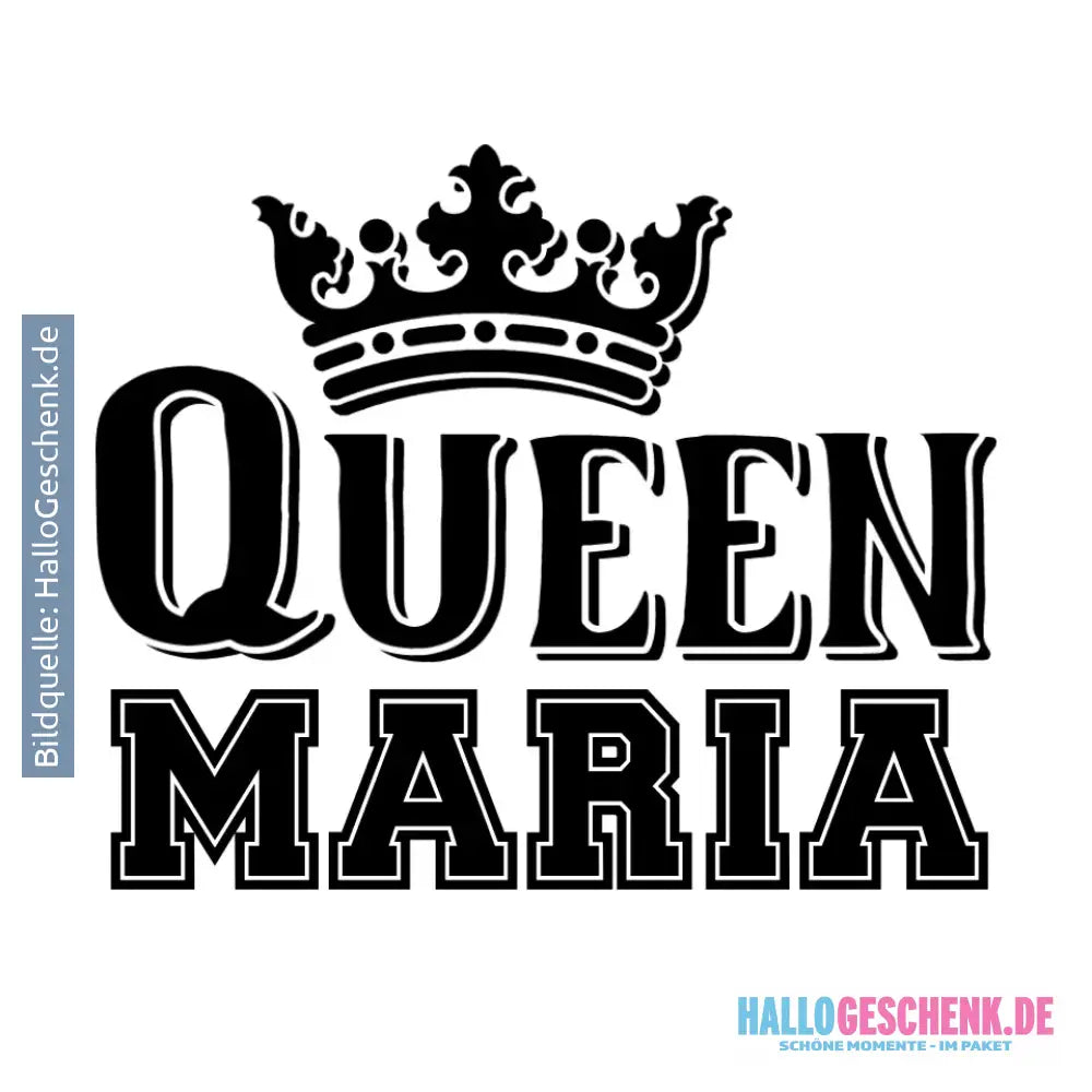 QUEEN + WUNSCHNAME • Katze • STICKER 20x20 cm (Aufkleber) - White / OneSize / ausgestanzter Sticker 20x20 cm
