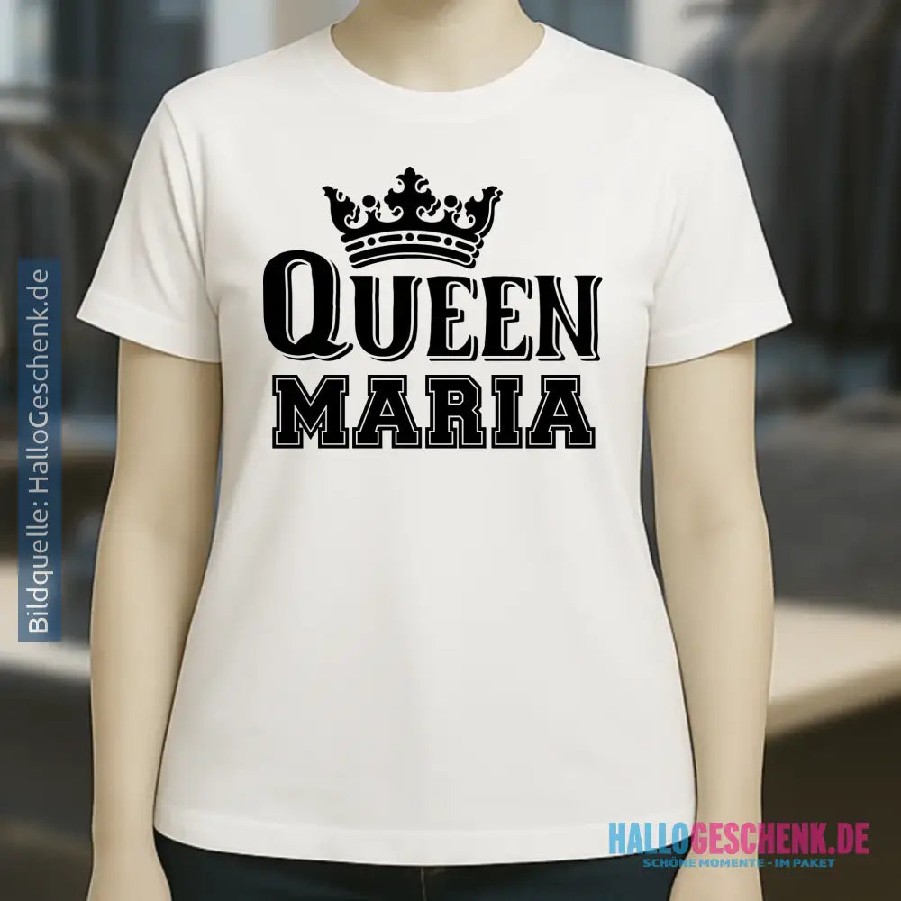 QUEEN + WUNSCHNAME • Ladies Premium T-Shirt XS-2XL aus Bio-Baumwolle für Damen • Exklusivdesign • personalisiert