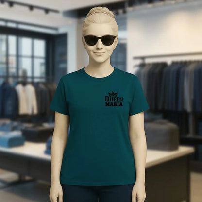 QUEEN + WUNSCHNAME • Ladies Premium T-Shirt XS-2XL aus Bio-Baumwolle für Damen • Exklusivdesign • personalisiert • Brustdruck