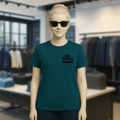 QUEEN + WUNSCHNAME • Ladies Premium T-Shirt XS-2XL aus Bio-Baumwolle für Damen • Exklusivdesign • personalisiert • Brustdruck
