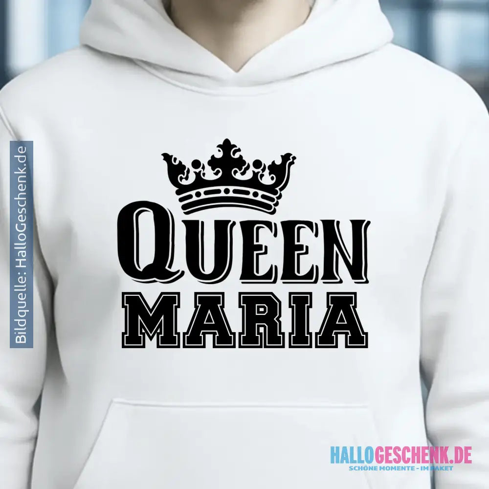 QUEEN + WUNSCHNAME • Unisex Premium Hoodie XS-5XL aus Bio-Baumwolle für Damen & Herren • Exklusivdesign • personalisiert