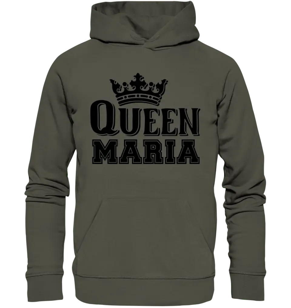 QUEEN + WUNSCHNAME • Unisex Premium Hoodie XS - 5XL aus Bio - Baumwolle für Damen & Herren • Exklusivdesign • personalisiert - HalloGeschenk.de