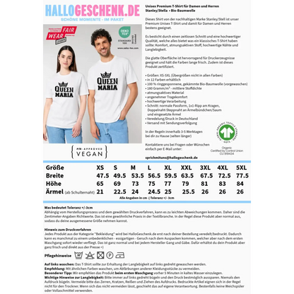 QUEEN + WUNSCHNAME • Unisex Premium T-Shirt XS-5XL aus Bio-Baumwolle für Damen & Herren • Exklusivdesign • personalisiert