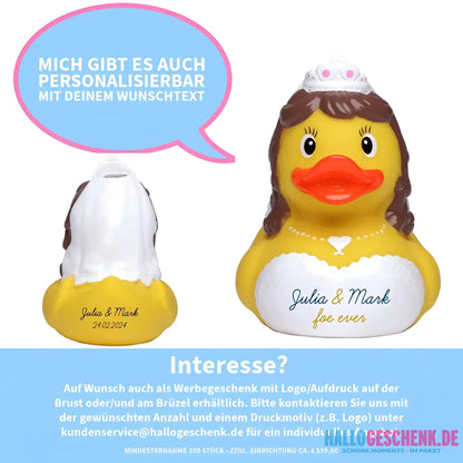 Quietsche-Ente Badeente Braut Hochzeit "Sie"