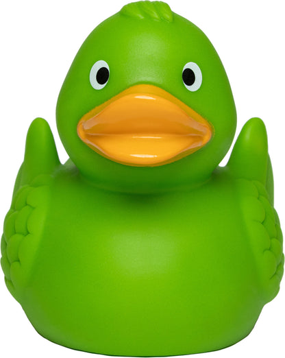 Quietsche-Ente „Wings“ (Grün) – besondere Federoptik • Badeente - Badeenten