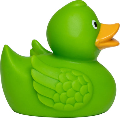 Quietsche-Ente „Wings“ (Grün) – besondere Federoptik • Badeente - Badeenten