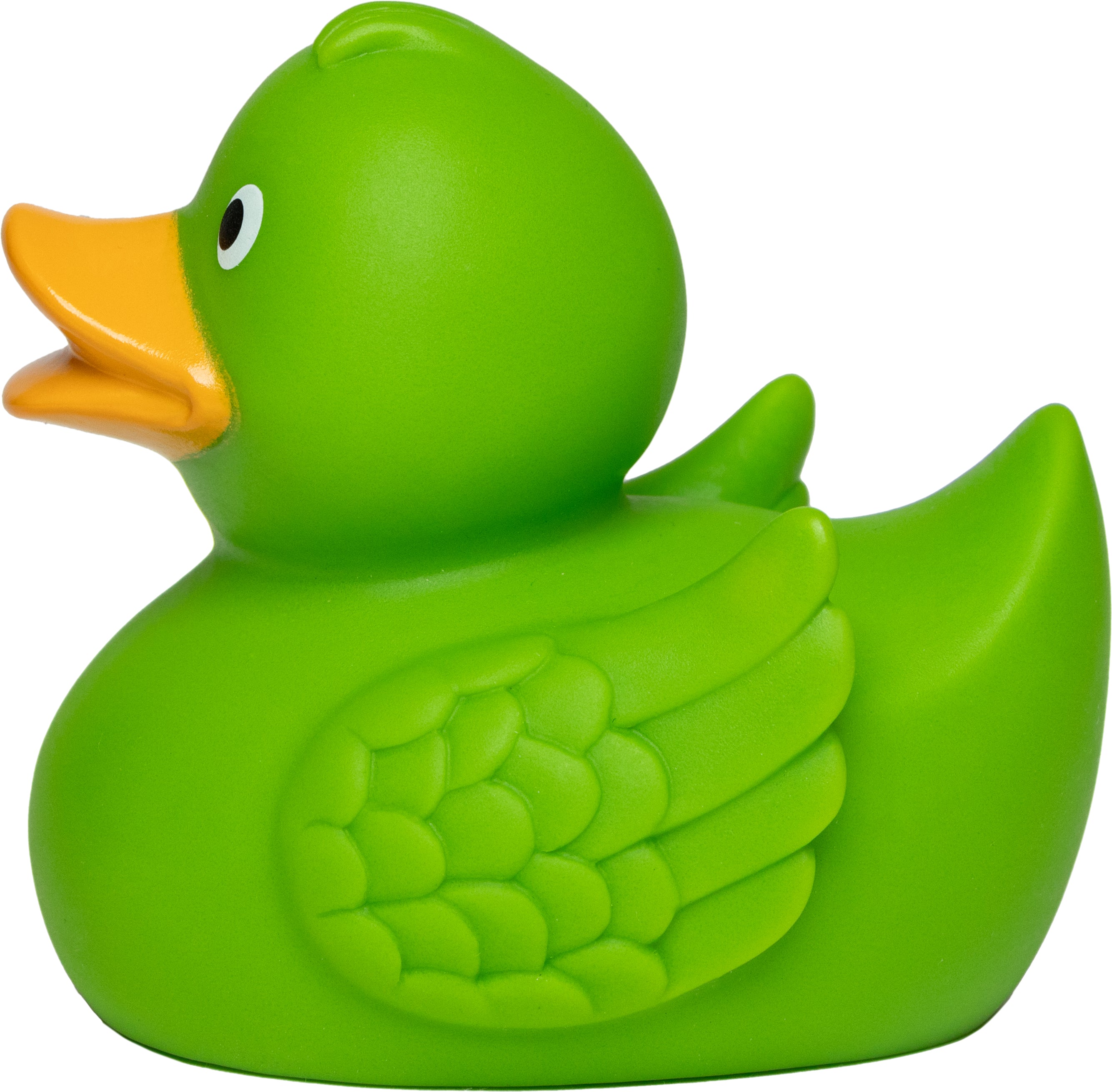 Quietsche-Ente „Wings“ (Grün) – besondere Federoptik • Badeente - Badeenten