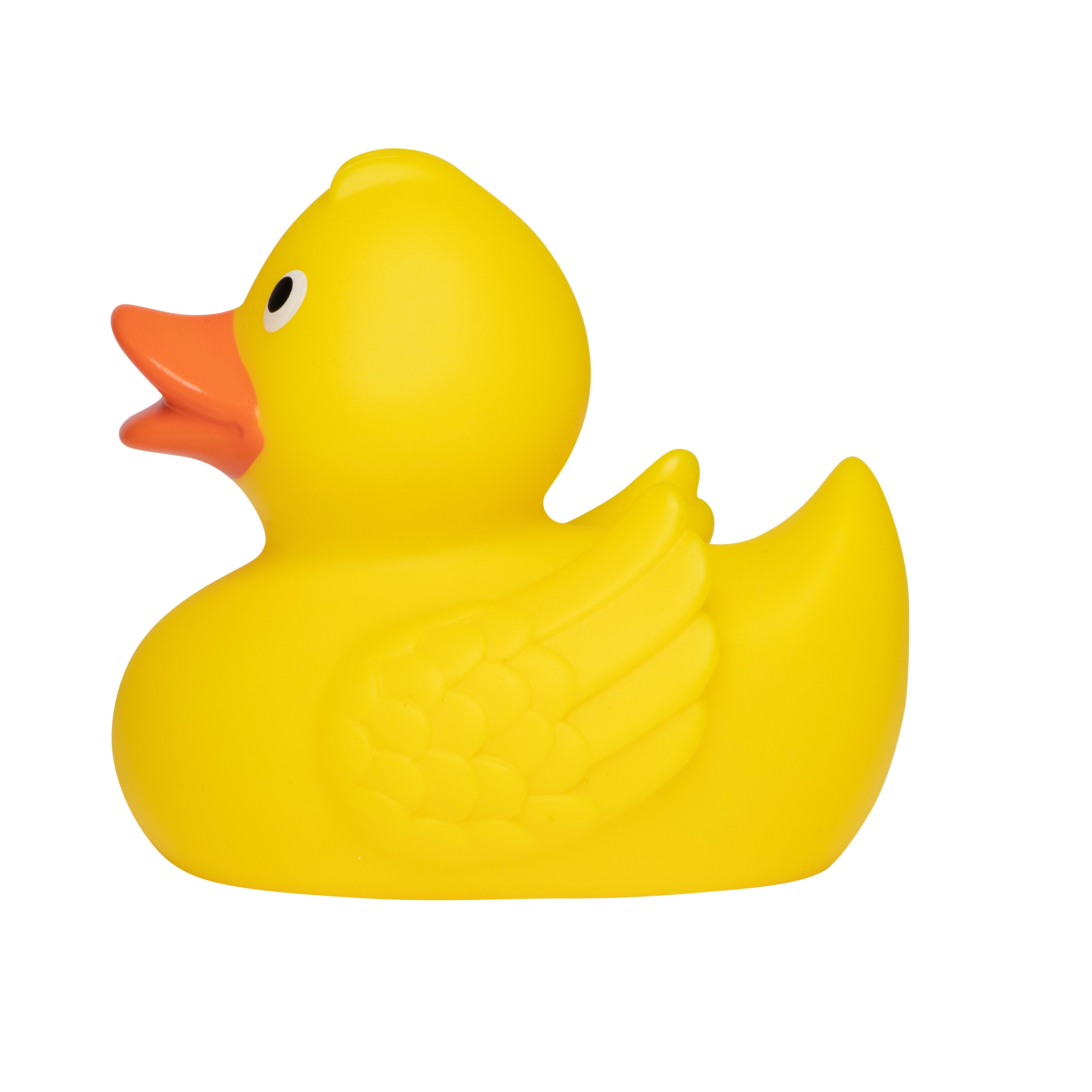 Quietsche-Ente „Wings“ (Gelb) – besondere Federoptik • Badeente - Badeenten