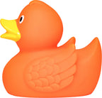 Orange Quietsche-Ente Wings mit gelbem Schnabel und strukturierter Federoptik ideal als Badeente
