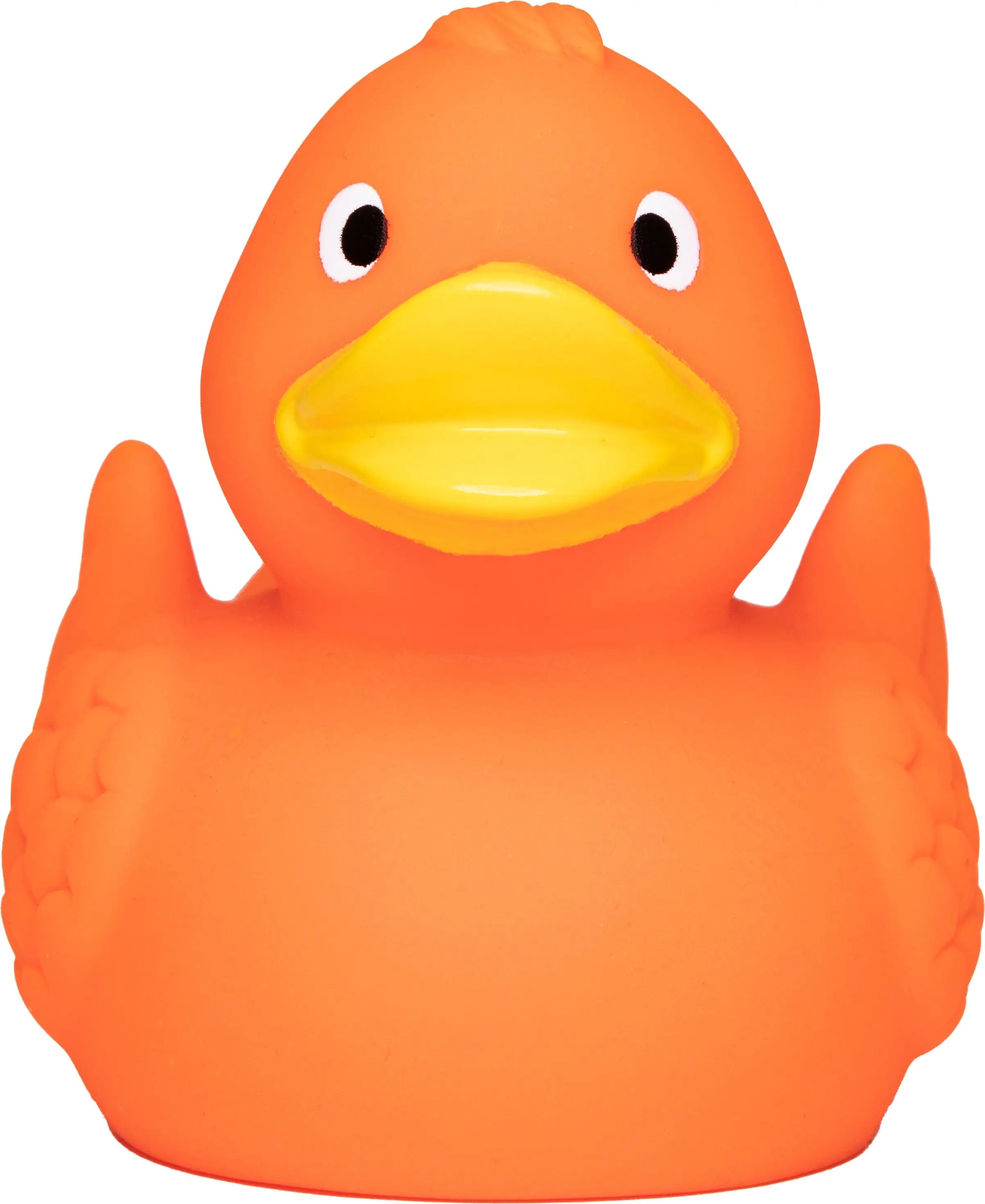 Quietsche-Ente „Wings“ (Orange) – besondere Federoptik • Badeente - Badeenten
