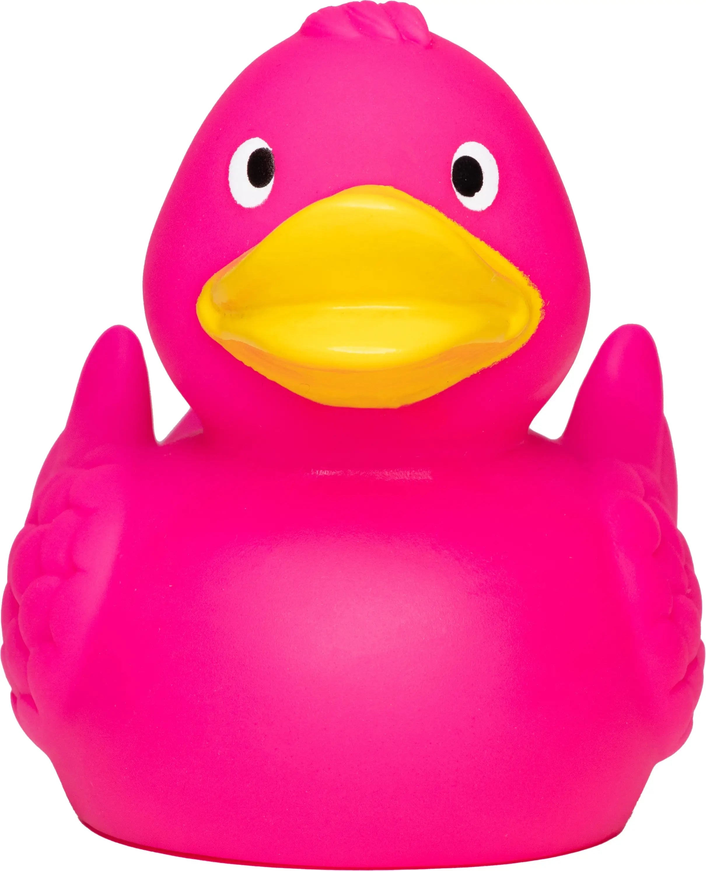 Quietsche-Ente „Wings“ (Pink) – besondere Federoptik • Badeente - Badeenten