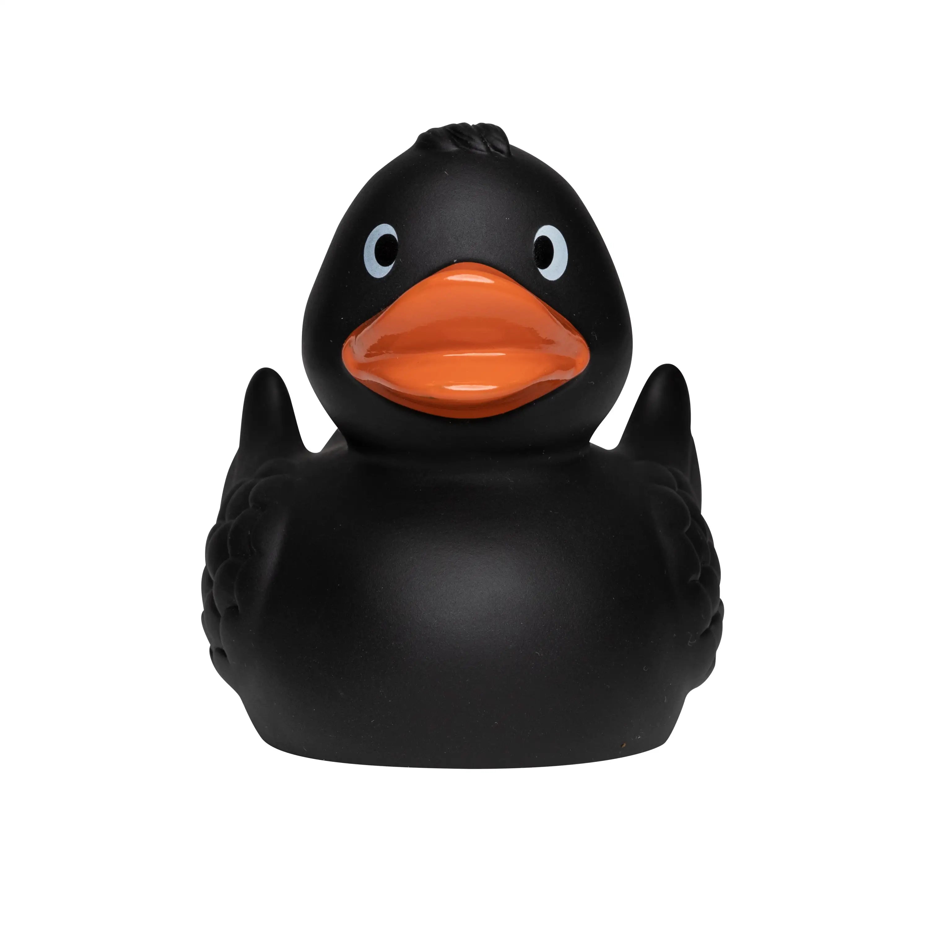 Quietsche-Ente „Wings“ (Schwarz) – besondere Federoptik • Badeente - Badeenten