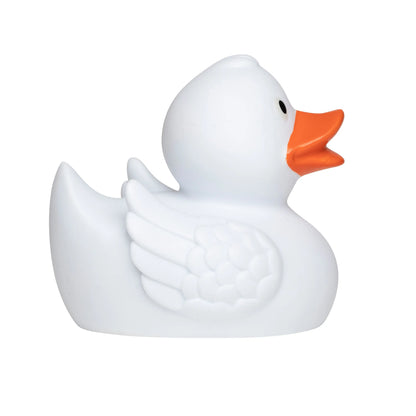 Quietsche-Ente „Wings“ (Weiß) – besondere Federoptik • Badeente - Badeenten