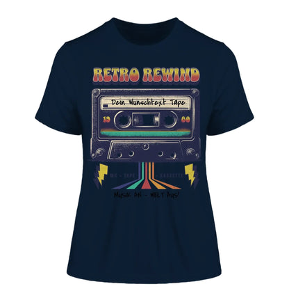 Retro MC 1950 - 2010 mit Wunschtext (personalisierbare Motive) - Damen T-Shirt (Fitted) • Bio / French Navy / 2XL