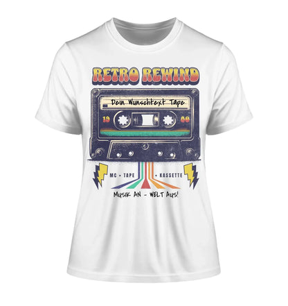 Retro MC 1950 - 2010 mit Wunschtext (personalisierbare Motive) - Damen T-Shirt (Fitted) • Bio / White / 2XL