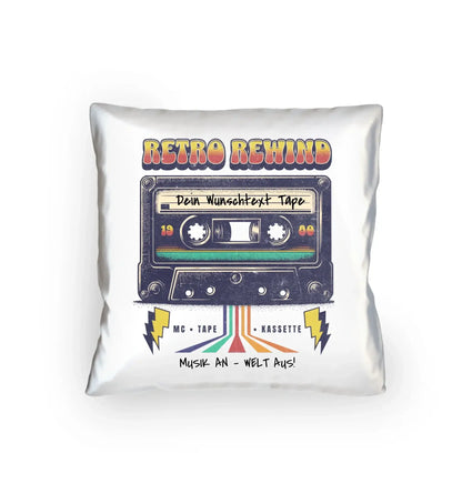 Retro MC 1950 - 2010 mit Wunschtext (personalisierbare Motive) - Kissen 40x40 cm / White / 40cm-x-40cm