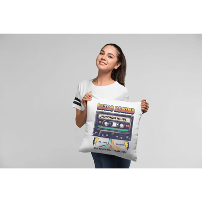 Retro MC 1950 bis 2010 + Wunschtext • Kissen 40x40 cm • personalisiert