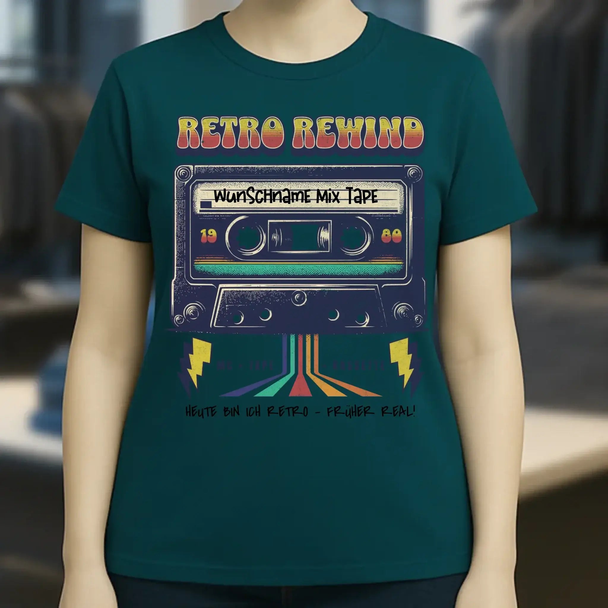Retro MC 1950 bis 2010 + Wunschtext • Ladies Premium T-Shirt XS-2XL aus Bio-Baumwolle für Damen • Exklusivdesign • personalisiert