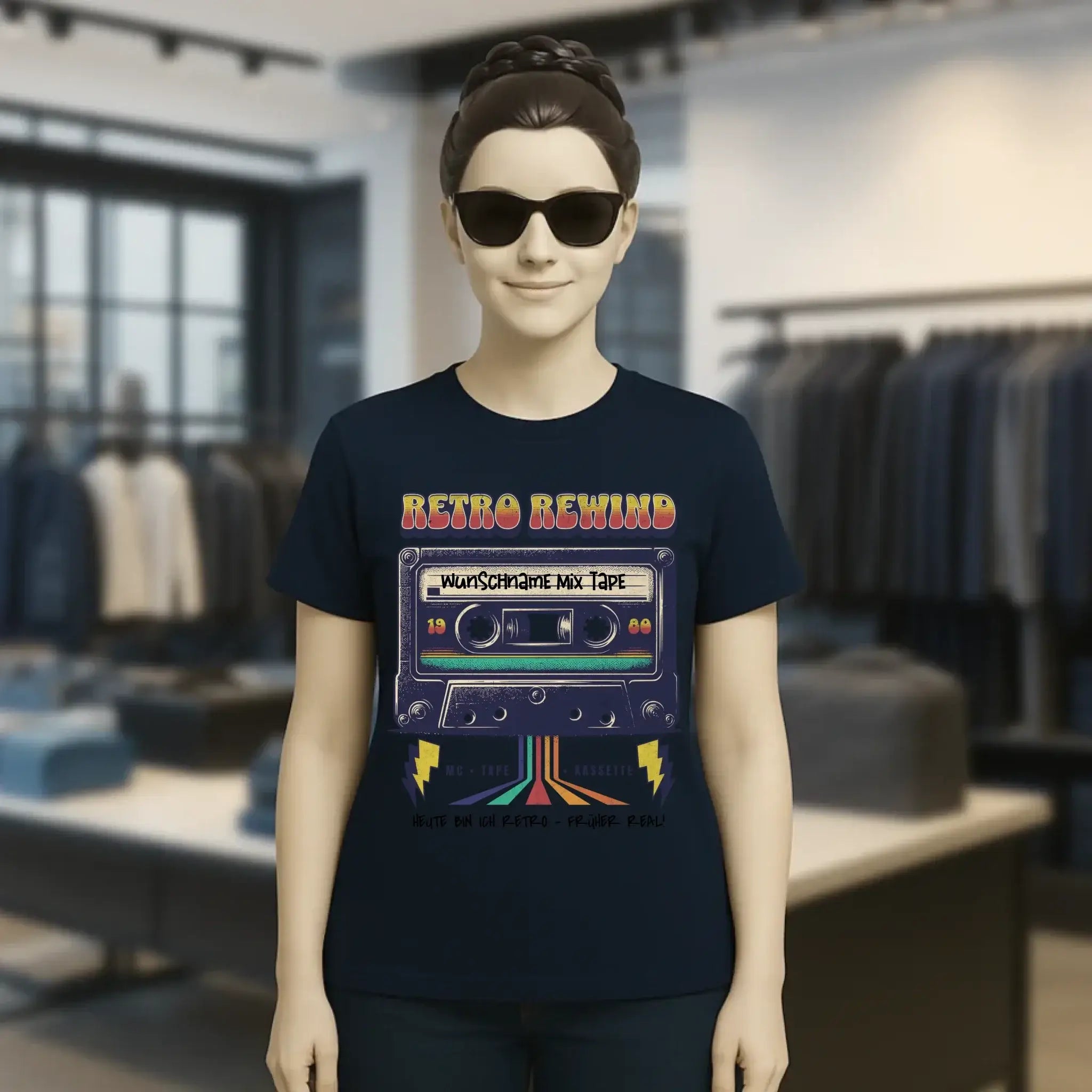 Retro MC 1950 bis 2010 + Wunschtext • Ladies Premium T-Shirt XS-2XL aus Bio-Baumwolle für Damen • Exklusivdesign • personalisiert