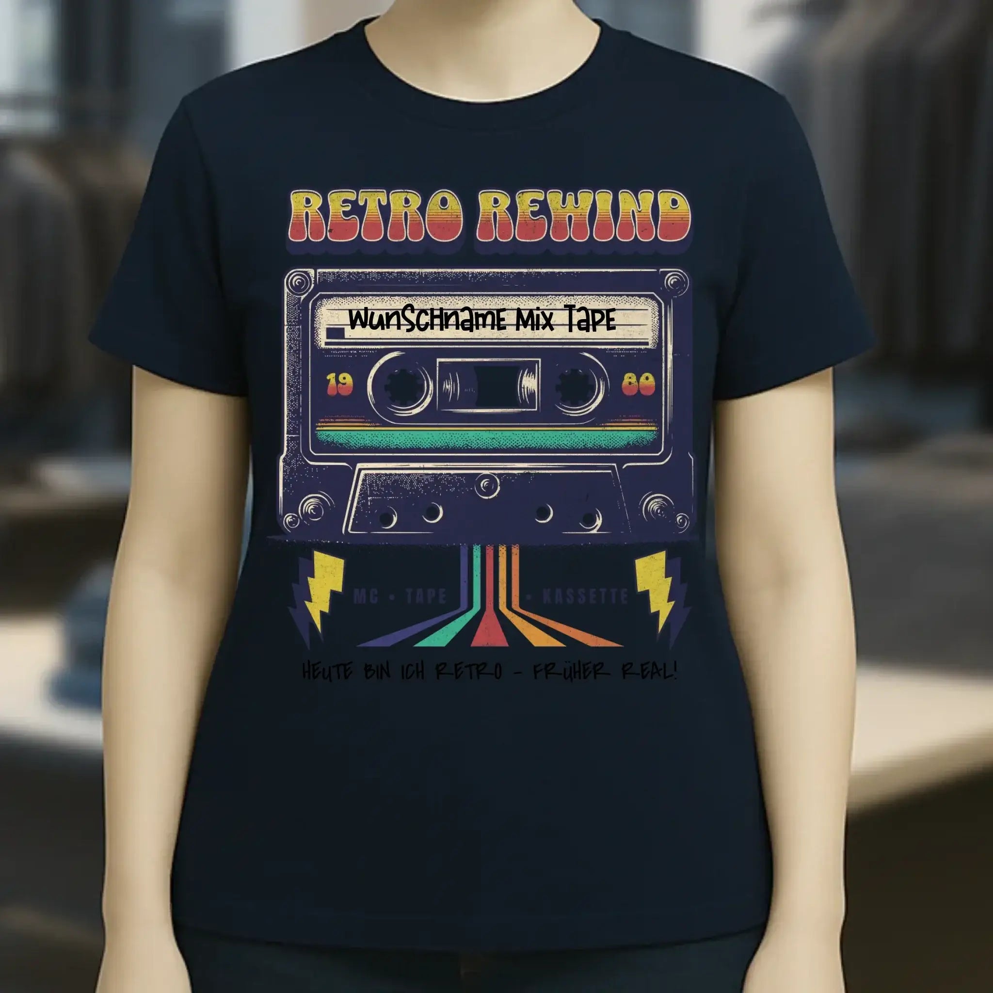 Retro MC 1950 bis 2010 + Wunschtext • Ladies Premium T-Shirt XS-2XL aus Bio-Baumwolle für Damen • Exklusivdesign • personalisiert