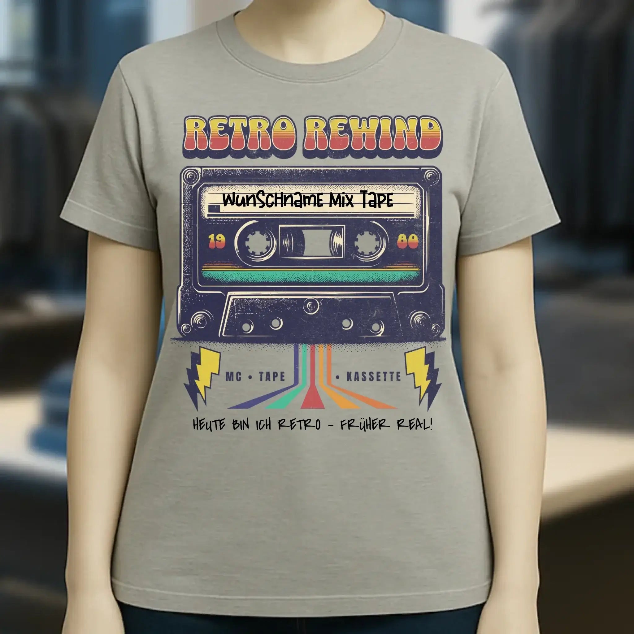 Retro MC 1950 bis 2010 + Wunschtext • Ladies Premium T-Shirt XS-2XL aus Bio-Baumwolle für Damen • Exklusivdesign • personalisiert