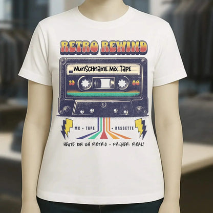 Retro MC 1950 bis 2010 + Wunschtext • Ladies Premium T-Shirt XS-2XL aus Bio-Baumwolle für Damen • Exklusivdesign • personalisiert